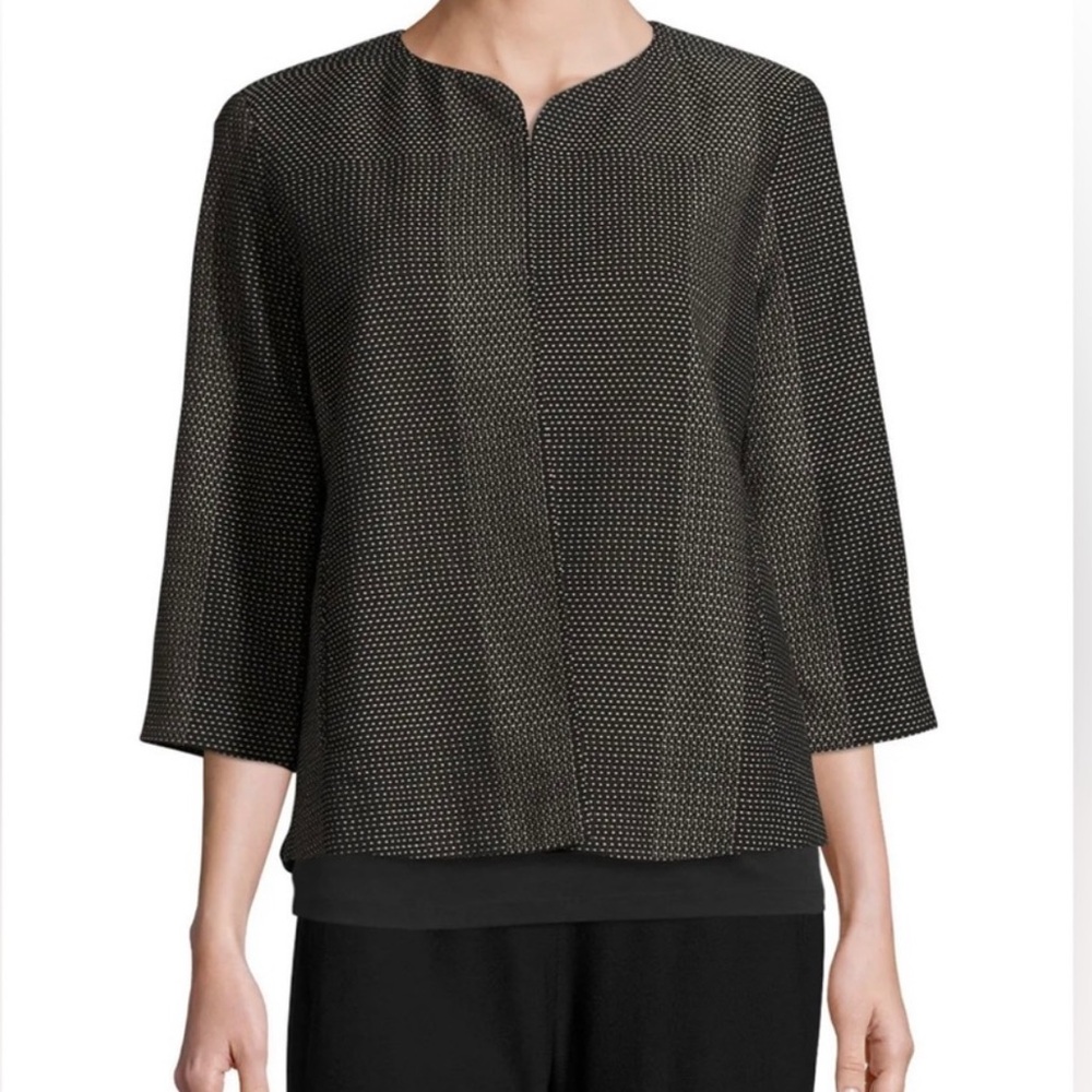 Eileen Fisher round neck Cotton Jacket Kurume Dash